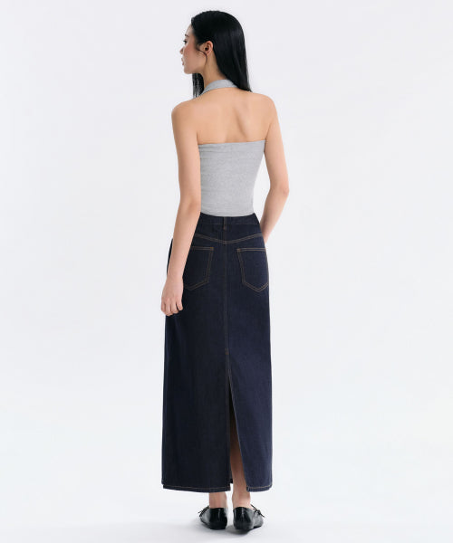 MUSINSA STANDARD WOMAN MUSINSA STANDARD WOMAN Denim Maxi Skirt deep indigo