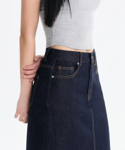 MUSINSA STANDARD WOMAN MUSINSA STANDARD WOMAN Denim Maxi Skirt deep indigo