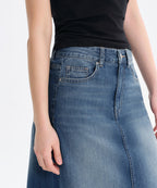 MUSINSA STANDARD WOMAN MUSINSA STANDARD WOMAN Denim Maxi Skirt Medium Indigo