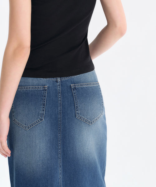 MUSINSA STANDARD WOMAN MUSINSA STANDARD WOMAN Denim Maxi Skirt Medium Indigo
