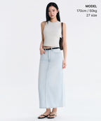 MUSINSA STANDARD WOMAN MUSINSA STANDARD WOMAN Denim Maxi Skirt Pale Blue