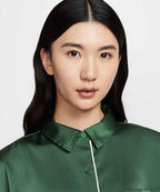 NIKE NIKE Sportswear Oversized Satin Long Sleeve Top - Size