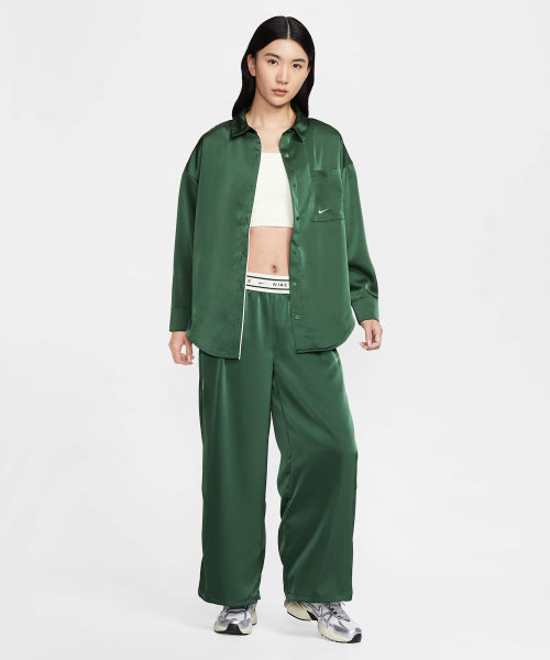 NIKE NIKE Sportswear Oversized Satin Long Sleeve Top - Size