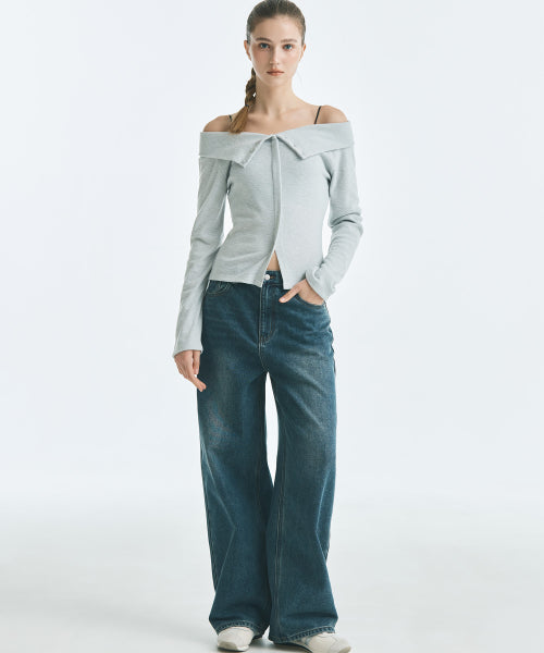 MIXXO MIXXO Washed Wide Fit Cozy Denim C