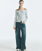 MIXXO MIXXO Washed Wide Fit Cozy Denim C