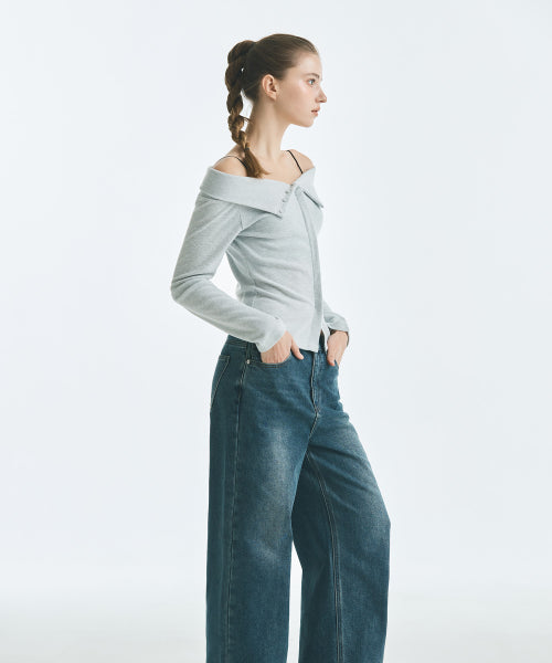 MIXXO MIXXO Washed Wide Fit Cozy Denim C