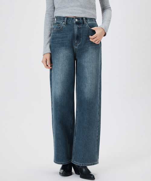 MIXXO MIXXO Washed Wide Fit Cozy Denim C