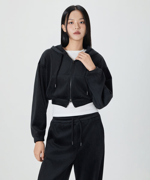 MIXXO MIXXO Hoodie Brushed Crop Zip-Up