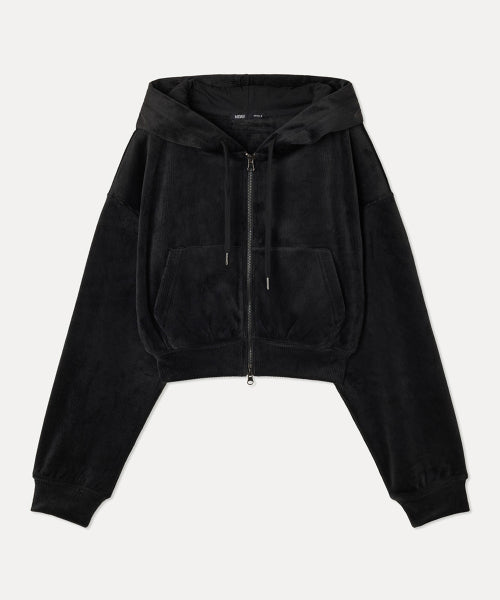 MIXXO MIXXO Hoodie Brushed Crop Zip-Up