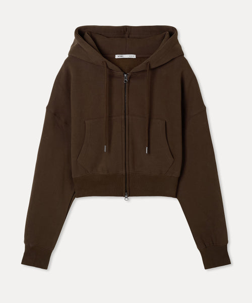 MIXXO MIXXO Hoodie Brushed Crop Zip-Up