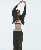 MIXXO MIXXO Hoodie Brushed Crop Zip-Up