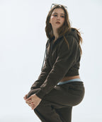 MIXXO MIXXO Hoodie Brushed Crop Zip-Up