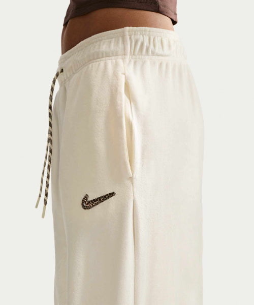NIKE NIKE Sportswear High Waist Wide Leg Velor Pants - Coconut Milk