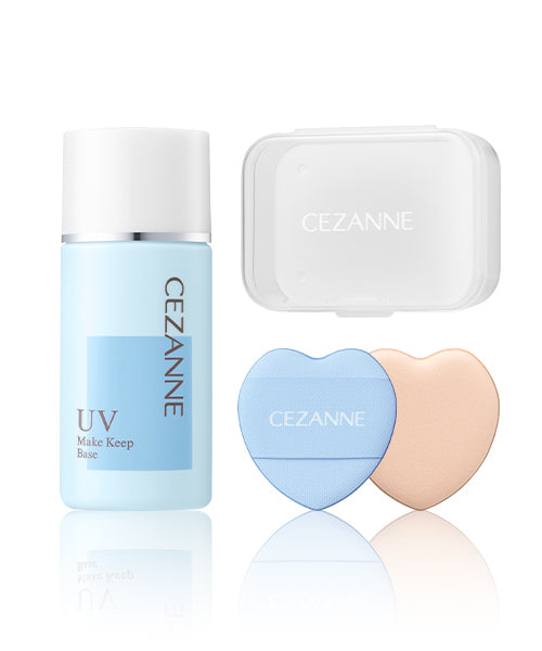 CEZANNE CEZANNE Make Keep Base Light Blue + Mini Heart Puff Set