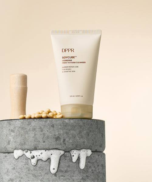 DPPR [2SET] Soy Cube Exolipair Soymilk Pack-to-Foam Cleanser 120ml + Soycube Exolipair Soymilk Barrier Serum 50ml