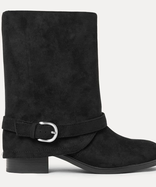 MIXXO MIXXO Buckle Folding Middle Boots (4cm)