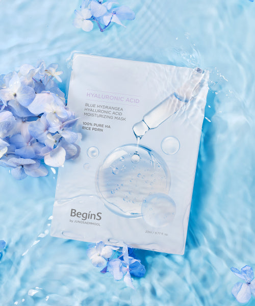 BEGINS BEGINS Blue Hydrangea Hyaluronic Acid Moisture Mask (12 sheets)