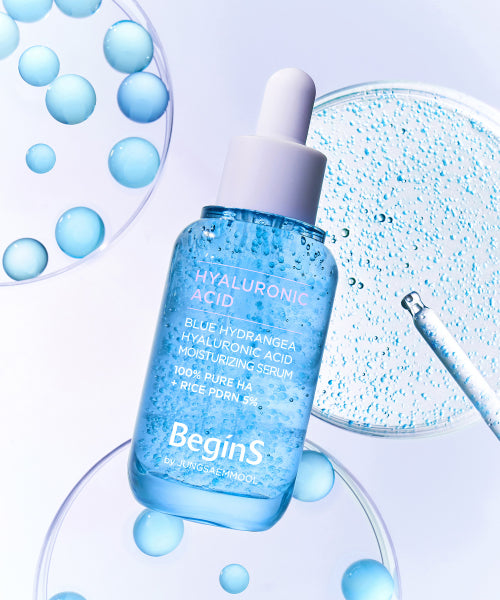 BEGINS [2SET] Blue Hydrangea Hyaluronic Acid Moisture Serum 30ml+30ml (Serum 3 types KIT_Moisture+Traces+Pore miniature gift)