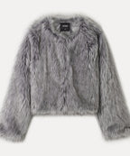 MIXXO MIXXO Jacket Round Neck Fake Fur