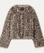 MIXXO MIXXO Jacket Round Neck Fake Fur