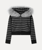 MIXXO MIXXO Hoodie Striped Zip-Up