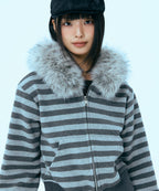 MIXXO MIXXO Hoodie Striped Zip-Up