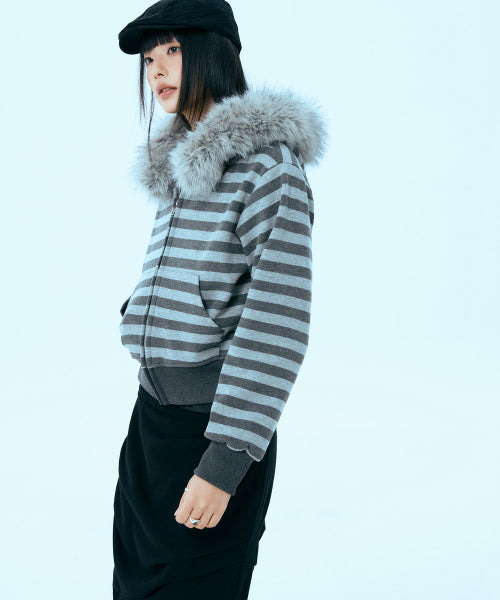 MIXXO MIXXO Hoodie Striped Zip-Up