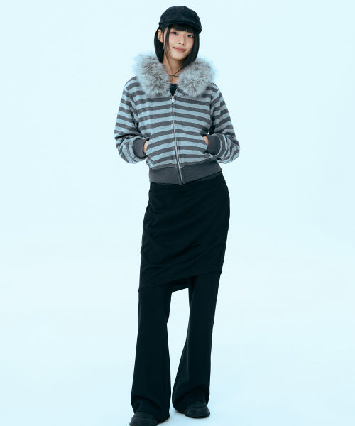 MIXXO MIXXO Hoodie Striped Zip-Up