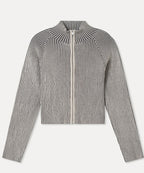 MIXXO MIXXO Knitwear Ribbed Two-Tone Zip-Up