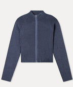 MIXXO MIXXO Knitwear Ribbed Two-Tone Zip-Up