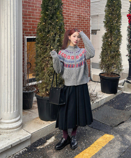 MIXXO MIXXO Long Pleated Skirt C/S