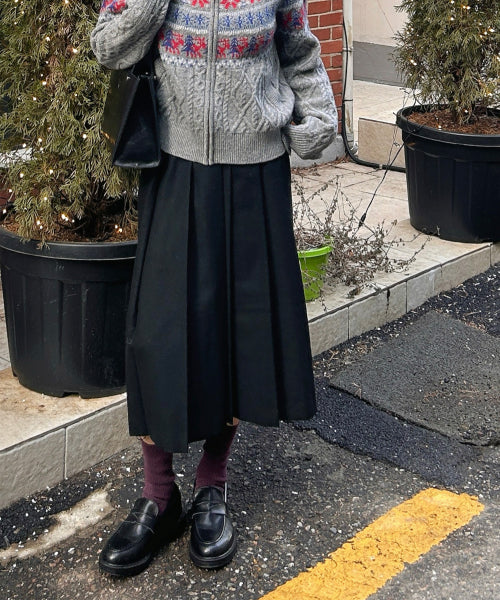 MIXXO MIXXO Long Pleated Skirt C/S