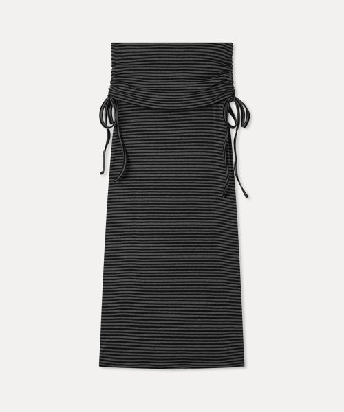 MIXXO MIXXO Brushed Striped Shirring Skirt C