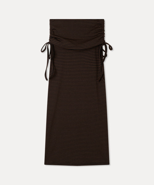 MIXXO MIXXO Brushed Striped Shirring Skirt C