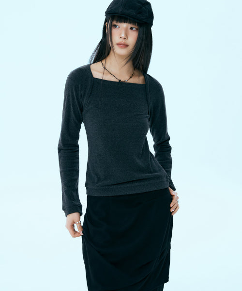 MIXXO MIXXO T-Shirt Square Neck Bolero