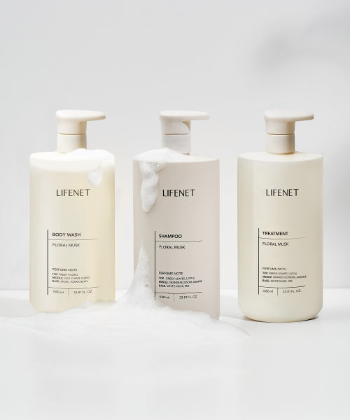 LIFENET [3 types] 1000ML 3-piece set (Wash + Shampoo + Treatment)
