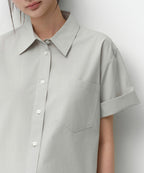MUSINSA STANDARD WOMAN MUSINSA STANDARD WOMAN Relaxed Soft Poplin Short Sleeve Shirt [Dusty Mint]