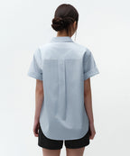 MUSINSA STANDARD WOMAN MUSINSA STANDARD WOMAN Relaxed Soft Poplin Short Sleeve Shirt (Sky Blue)