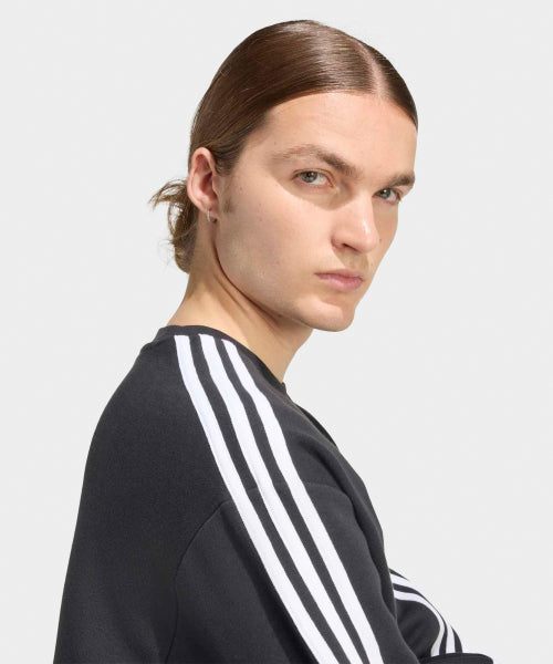 ADIDAS ADIDAS 3-Stripe Oversized Crew Neck - Black