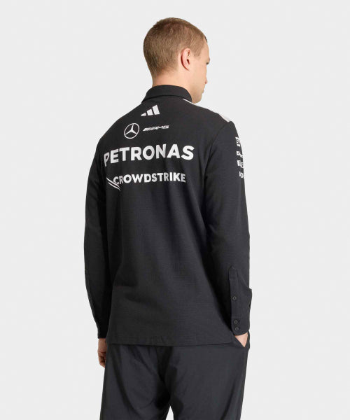 ADIDAS ADIDAS Mercedes AMG F1 Team Engineer Long Sleeve Polo - Black