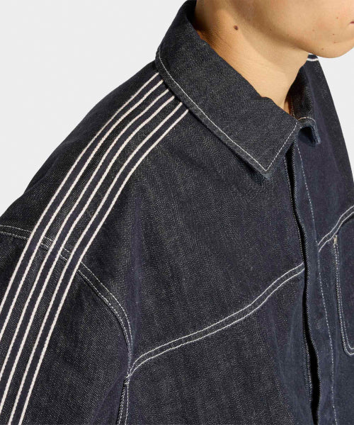 ADIDAS ADIDAS Denim Short Sleeve Work Shirt - Indigo Denim