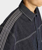 ADIDAS ADIDAS Denim Short Sleeve Work Shirt - Indigo Denim