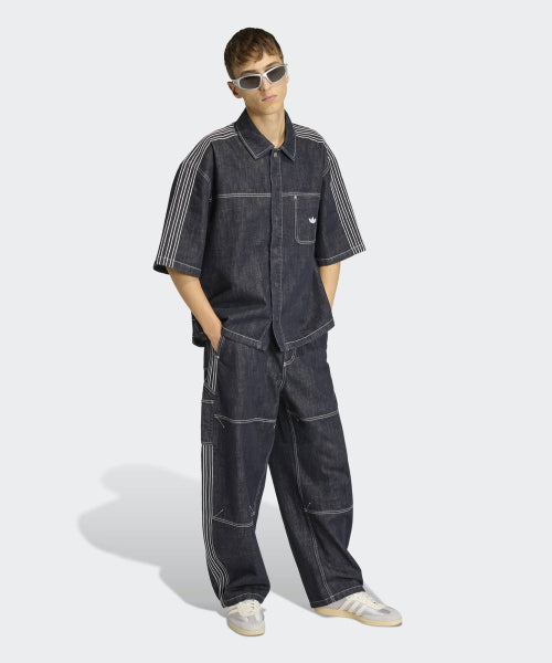 ADIDAS ADIDAS Denim Short Sleeve Work Shirt - Indigo Denim