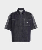 ADIDAS ADIDAS Denim Short Sleeve Work Shirt - Indigo Denim
