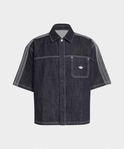 ADIDAS ADIDAS Denim Short Sleeve Work Shirt - Indigo Denim