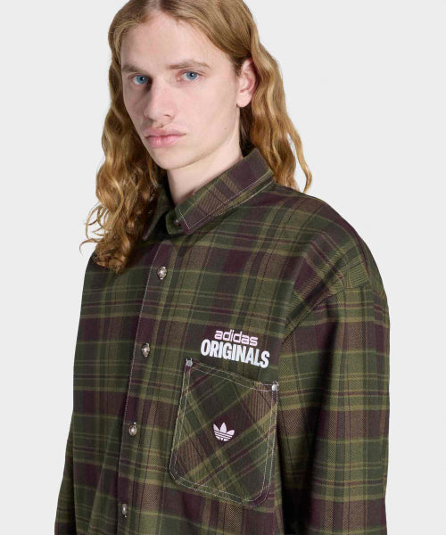 ADIDAS ADIDAS Flannel Long Sleeve Work Shirt - Focus Olive