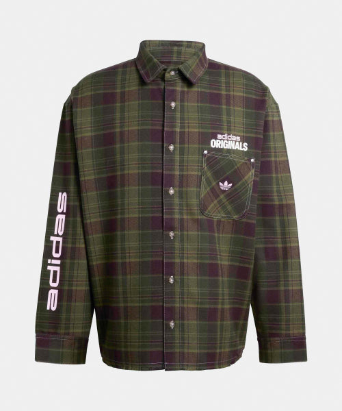 ADIDAS ADIDAS Flannel Long Sleeve Work Shirt - Focus Olive