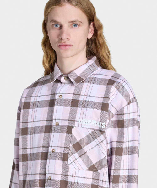 ADIDAS ADIDAS Flannel Long Sleeve Work Shirt - Clear Pink