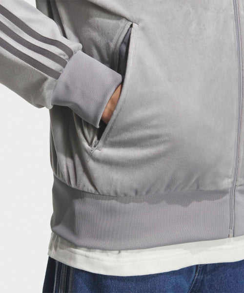 ADIDAS ADIDAS Firebird Velor Track Top - Gray