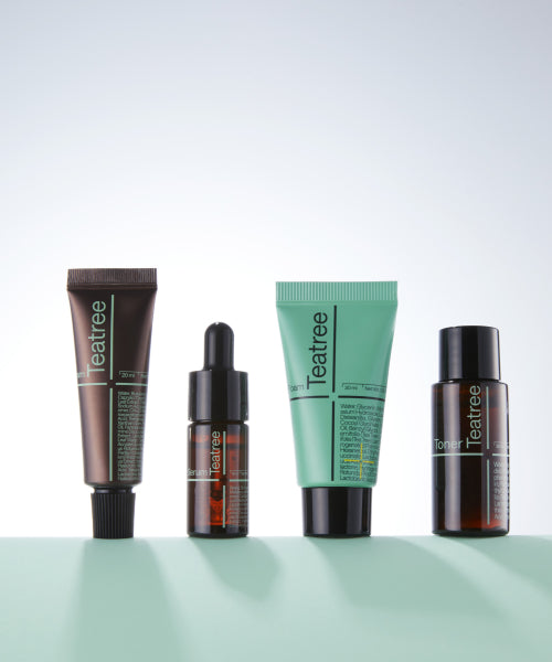 Mediheal 3 types of tea tree/madecassoside/vitamin travel kit (cleansing foam + toner + serum + cream)